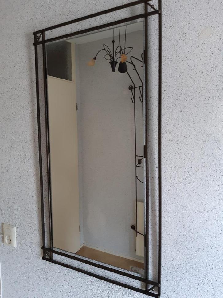 Set Spiegel en wandkapstok, GKW, metaal, Huis en Inrichting, Woonaccessoires | Spiegels, Zo goed als nieuw, 50 tot 75 cm, Minder dan 100 cm