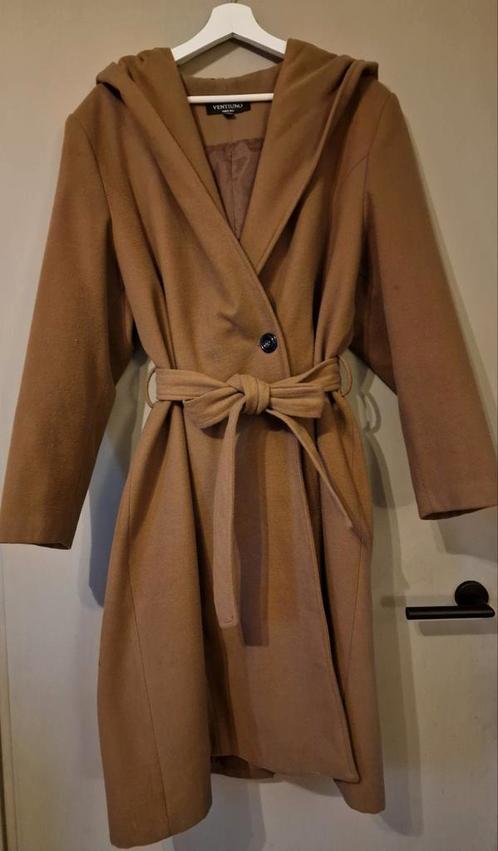 Ventiuno Mantel - Camel - ca maat 44/46 (zie ook afm), Kleding | Dames, Jassen | Winter, Zo goed als nieuw, Maat 46/48 (XL) of groter