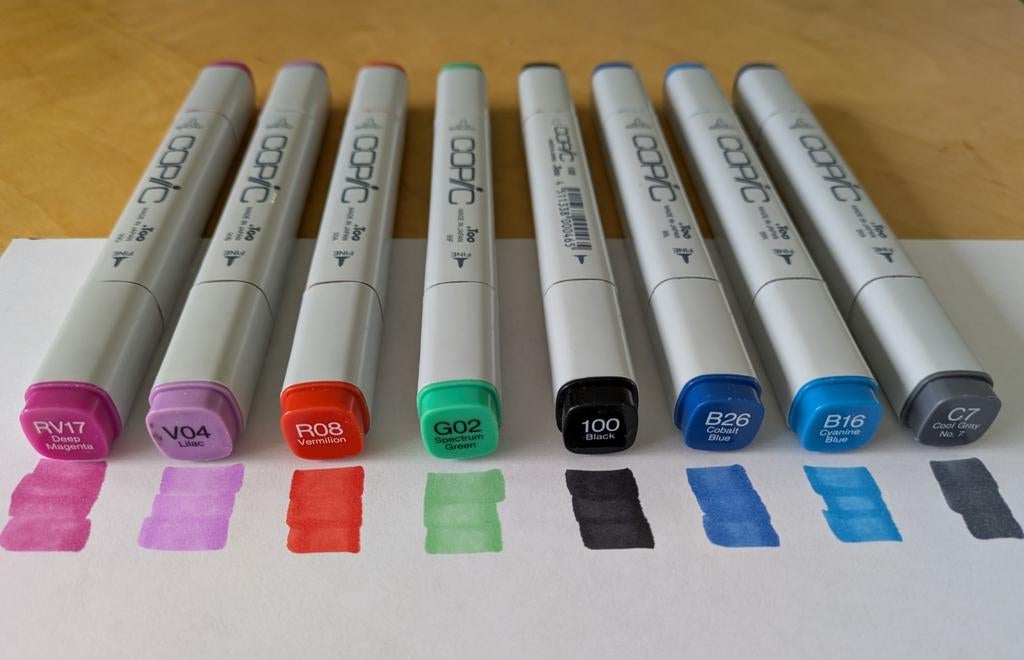 Copic Markers - Set van 16 stuks, Hobby en Vrije tijd, Schilderen, Gebruikt, Overige typen, Ophalen of Verzenden