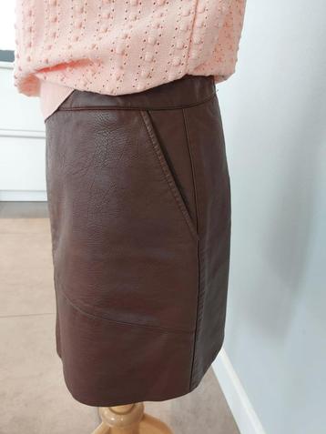 Nieuw: bruine PU leren rok Cotton club maat M / 38- 40 beschikbaar voor biedingen