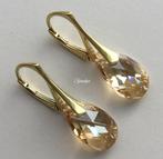 Oorbellen Swarovski kristal NIEUW goud zilver ketting parel, Verzenden, Nieuw, Goud