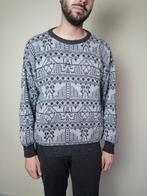 Vintage trui / sweater / grijs / small / S /print - patroon, Kleding | Heren, Vintage, Ophalen of Verzenden, Hgv@, Grijs