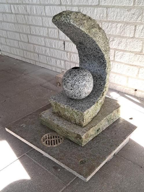 Fontein / waterornament - graniet - inclusief pomp, Tuin en Terras, Waterpartijen en Fonteinen, Gebruikt, Waterornament, Graniet