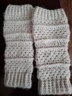 Zelf gehaakte ecrukleurige beenwarmers met 20% echte wol!, Wit, Overige maten, Ophalen of Verzenden, Handgemaakt