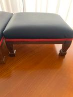Antieke voetenbankjes, gerestaureerd en opnieuw bekleed, Minder dan 50 cm, Gebruikt, Ophalen of Verzenden, Rechthoekig