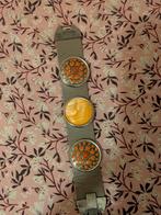 Leren armband met decoratieve drukknopen., Overige materialen, Gebruikt, Oranje, Ophalen of Verzenden
