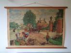 originele schoolplaat linnen, Antiek en Kunst, Antiek | Schoolplaten, Ophalen of Verzenden, Geschiedenis