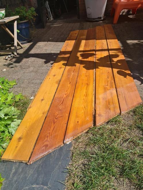 40 m2 grenen vloerdelen (gebruikt), Doe-het-zelf en Verbouw, Vloerdelen en Plavuizen, Gebruikt, Vloerdelen of -planken, Hout, 150 cm of meer