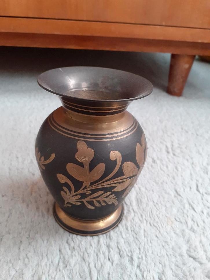 messing vaasje, Huis en Inrichting, Woonaccessoires | Vazen, Zo goed als nieuw, Overige kleuren, Minder dan 50 cm, Overige materialen