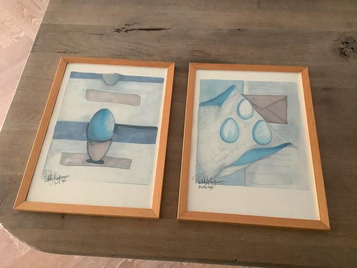 2 zeefdrukken Patty Harpenau ingelijst, gesigneerd gedateerd, Antiek en Kunst, Kunst | Litho's en Zeefdrukken, Ophalen of Verzenden