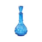 Vintage Karaf Kobalt BLauw Glas LE Smith Glass Co Maan Ster, Antiek en Kunst, Ophalen of Verzenden