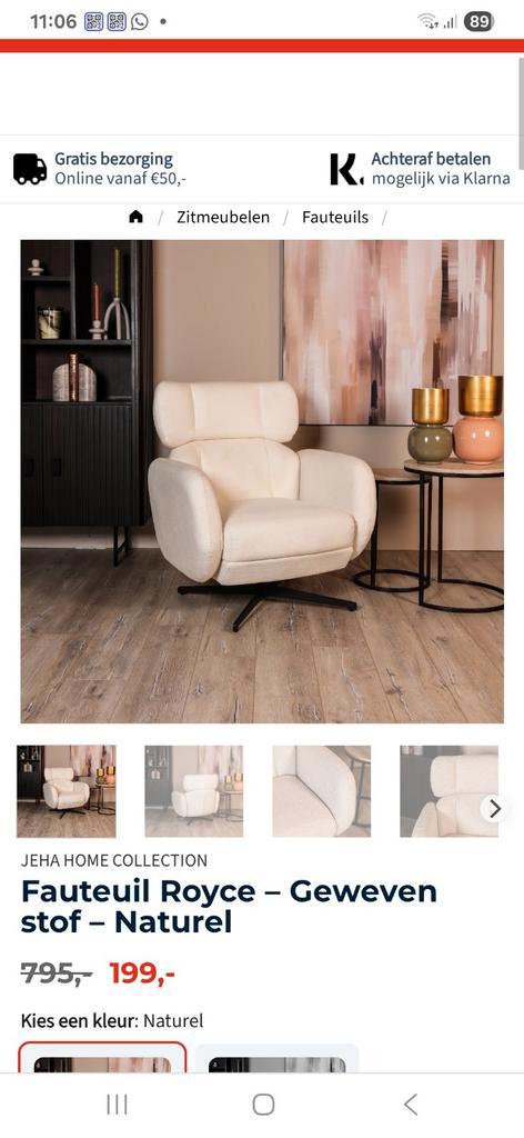 2 Jeha Draaifauteuils, Huis en Inrichting, Fauteuils, Gebruikt, 50 tot 75 cm, 75 tot 100 cm, Ophalen