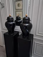 2x Eichholtz vazen Glamour L vaas gemberpotten, Huis en Inrichting, Woonaccessoires | Vazen, Ophalen, 50 tot 75 cm, Zwart, Aardewerk of Porselein