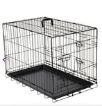 Honden bench, metaal, 2 deuren, Dieren en Toebehoren, Hondenhokken, Ophalen, Zo goed als nieuw, 75 tot 110 cm, 65 tot 100 cm