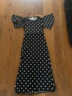 Jurk zwart met witte stippen mt s, Ophalen of Verzenden, Gedragen, Maat 36 (S), Zwart