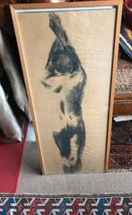 Naakt Portret in Lijst achter Glas - Gesigneerd, Antiek en Kunst, Kunst | Schilderijen | Klassiek, Ophalen of Verzenden