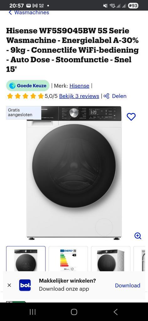 Hisense Wasmachine 9kg - Nieuw in doos met garantie!, Witgoed en Apparatuur, Wasmachines, Nieuw, 8 tot 10 kg, 1200 tot 1600 toeren