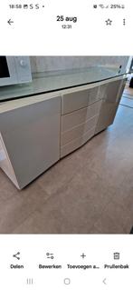 creme hoogglans dressoir, 150 tot 200 cm, Ophalen of Verzenden, Zo goed als nieuw, 25 tot 50 cm
