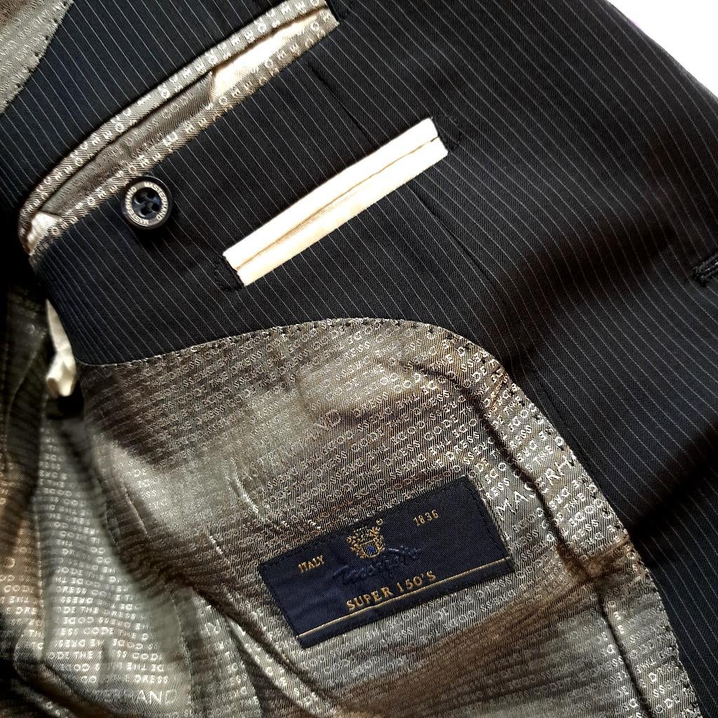 Masterhand 3 delig kostuum antraciet gestreept mt 50 40053, Masterhand, Maat 48/50 (M), ., Ophalen of Verzenden