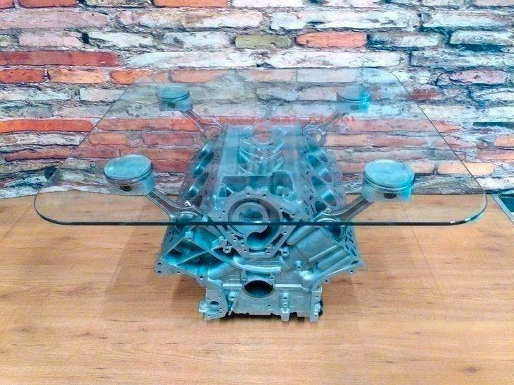 Porsche motorblok tafel mancave auto bedrijf ontvangstruimte, Auto diversen, Overige Auto diversen, Ophalen of Verzenden