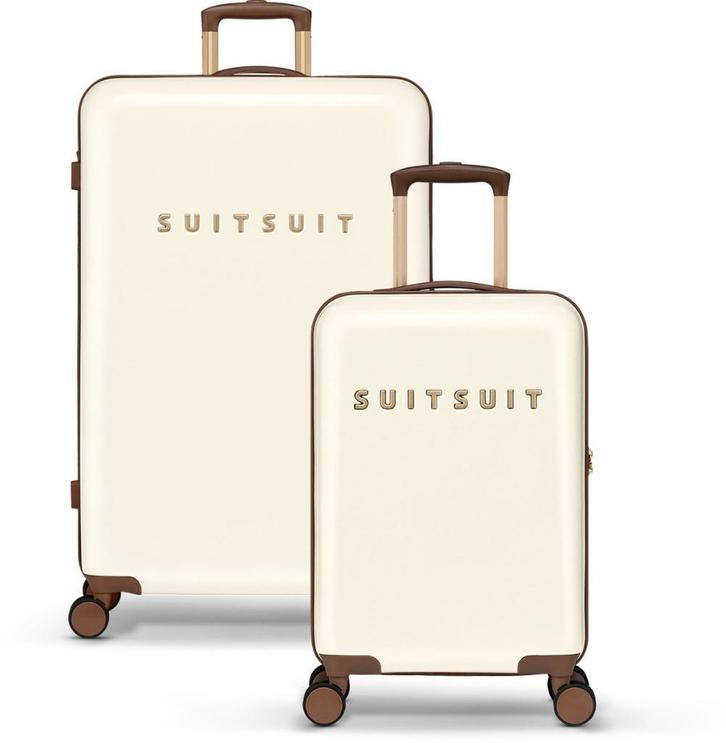 ✅ SUITSUIT Fab Seventies Antique White Set (55/76 cm) NIEUW, Sieraden, Tassen en Uiterlijk, Koffers, Nieuw, Hard kunststof, 70 cm of meer