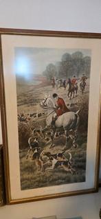 Antieke jachtprent, afm 44x73 cm, Ophalen of Verzenden