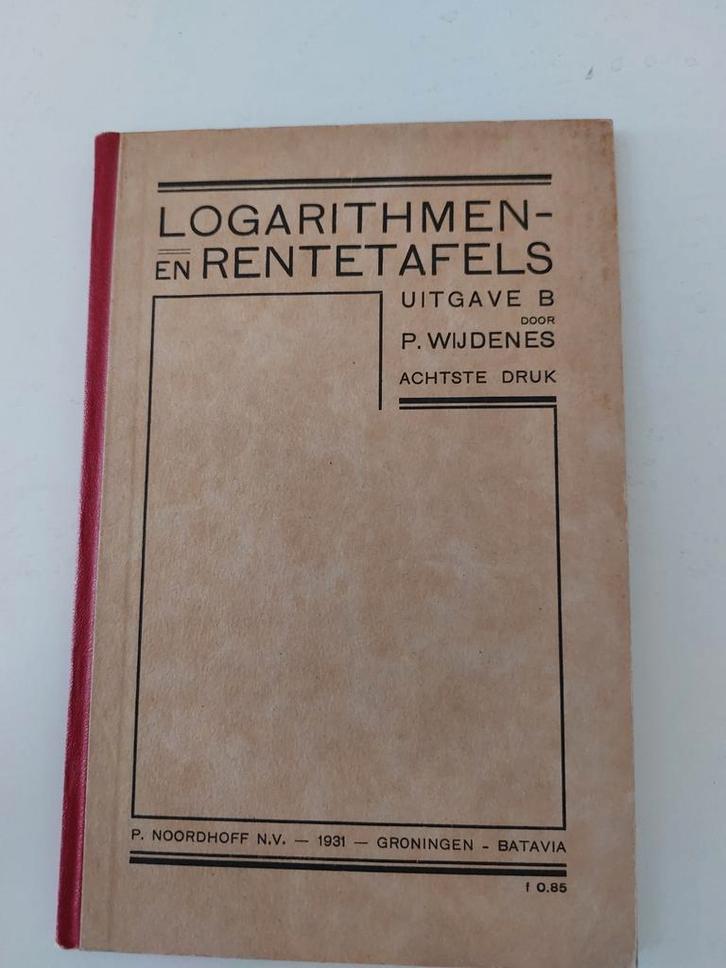 Logarithmen en rentetafels P. Wijdenes 1931, Antiek en Kunst, Antiek | Boeken en Bijbels, Ophalen of Verzenden