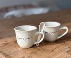2 espresso koffie mokken cups Riviera Maison, Ophalen of Verzenden, Zo goed als nieuw, Overige stijlen, Kop(pen) en/of Schotel(s)