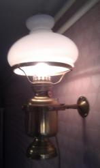 Mooie oude messing scheepslamp bijna antiek voor €175,00, Huis en Inrichting, Lampen | Wandlampen, Ophalen, Gebruikt, Glas