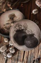 Glazen onderzetters in houder sober living, Www.jufbrocante.nl, Www.jufbrocante.nl, Nieuw, Ophalen of Verzenden