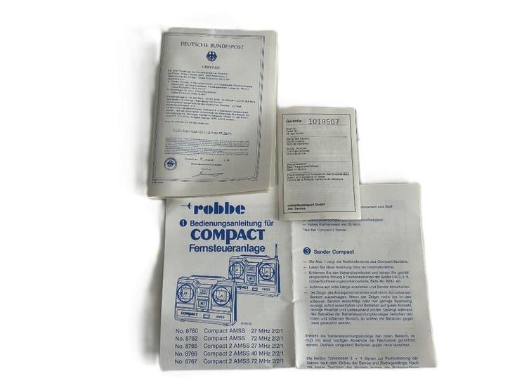 Vintage handleidingen/ documentatie Robbe Compact rc, Hobby en Vrije tijd, Modelbouw | Radiografisch | Auto's, Gebruikt, Onderdeel