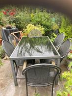 Tafel plus 6 stoelen, Ophalen of Verzenden, Gebruikt, Metaal