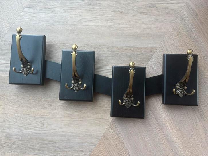 Vintage Wandkapstok met 4 Haken, Huis en Inrichting, Woonaccessoires | Kapstokken, Gebruikt, Wandkapstok, Minder dan 100 cm, Hout