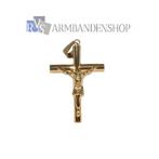 gouden kruis hanger "Jezus" kruishanger van RVS goud, Overige materialen, Verzenden, Nieuw, Kruis of Symbool