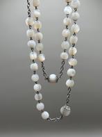 Vintage zoetwater parelketting van sterling zilver, Sieraden, Tassen en Uiterlijk, Antieke sieraden, Ophalen of Verzenden, Zilver