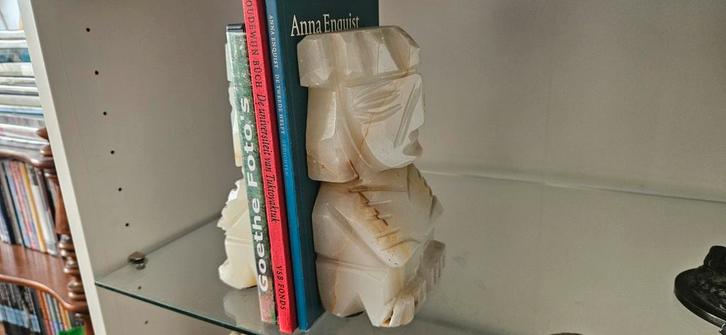 Marmeren Boekensteunen - Moai Stijl, Huis en Inrichting, Woonaccessoires | Overige, Gebruikt, Ophalen of Verzenden