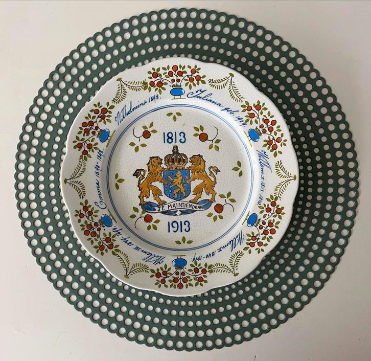 Koninklijk Huis Herinneringsbord 1813-1913 PZH Gouda, Antiek en Kunst, Antiek | Wandborden en Tegels, Ophalen of Verzenden