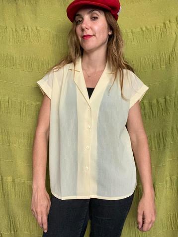 Vintage gele blouse / shirt - lichtgeel -42/XL of oversized beschikbaar voor biedingen