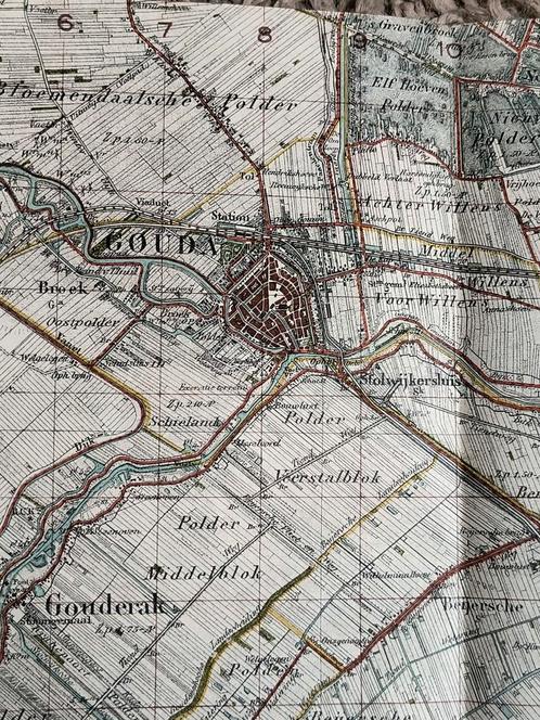 Nederlandse stafkaart regio Gouda Tweede Wereldoorlog, Verzamelen, Militaria | Tweede Wereldoorlog, Landmacht, Overige typen, Nederland