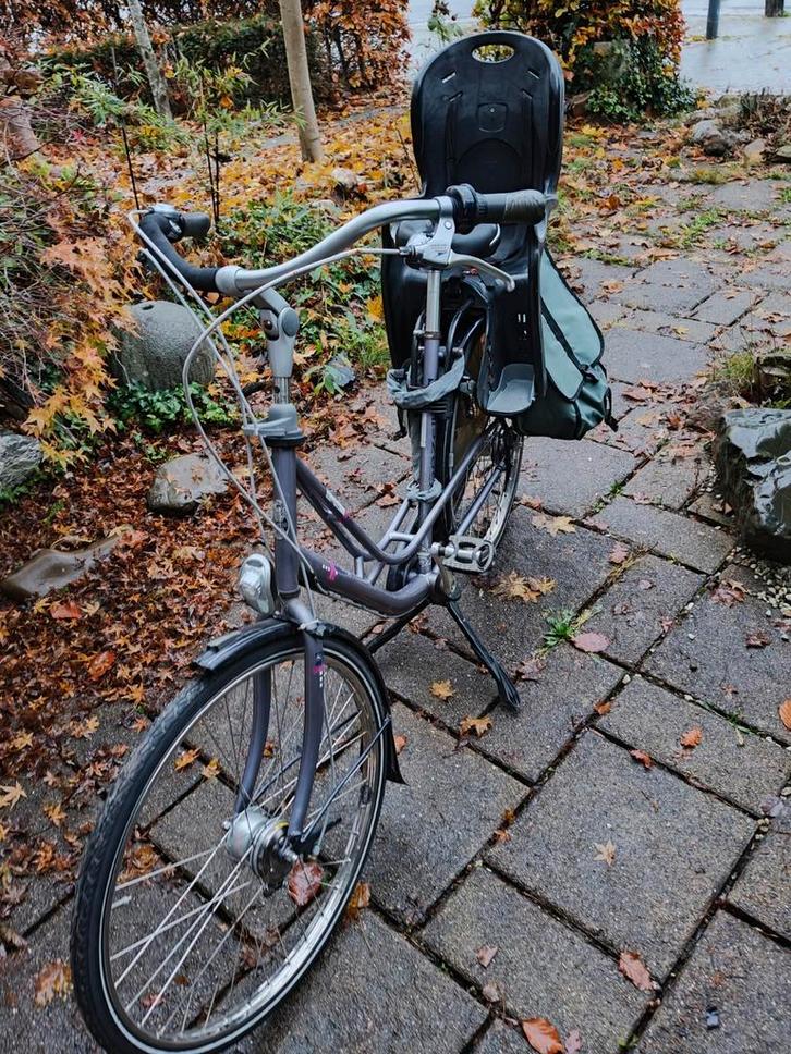 Mamafiets met kinderzitje 26 inch, Fietsen en Brommers, Fietsen | Dames | Damesfietsen, Gebruikt, Gazelle, (Extra) lage instap