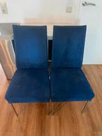 *gratis* 4 Blauwe Eettafelstoelen, Ophalen, Gebruikt, Blauw, Vier