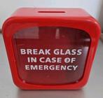 Rode Spaarpot - Break Glass In Case Of Emergency, Ophalen of Verzenden, Gebruikt