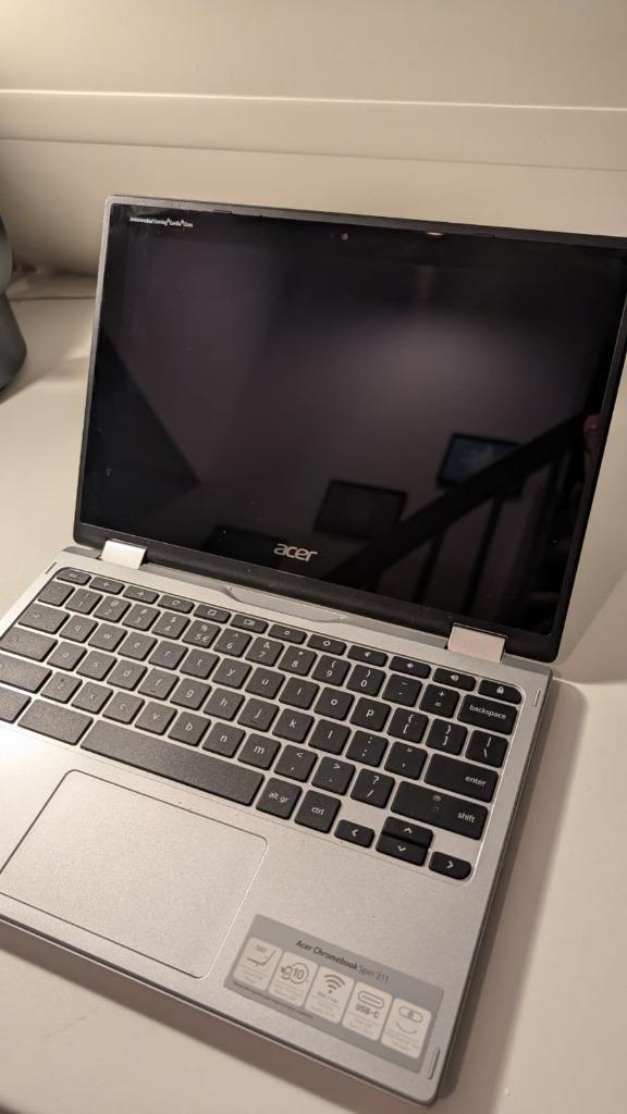 Acer Chromebook Spin 311 Zilver, Computers en Software, Chromebooks, Gebruikt, 11 inch, 4 GB of minder, 64 GB, Qwerty, Touchscreen