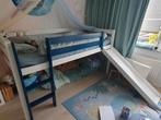 Half hoogslaper, blauw, wit met glijbaan, Kinderen en Baby's, Kinderkamer | Stapelbedden en Hoogslapers, Ophalen, Gebruikt, Halfhoogslaper
