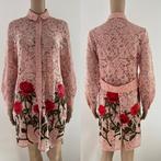 Dames River Island blouse tuniek jurk bloemen roze bewerkt S, River Island, Ophalen of Verzenden, Zo goed als nieuw, Roze