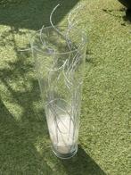 Glazen vaas met vulling (70cm hoog en 20, Huis en Inrichting, Ophalen, Wit, Glas, 50 tot 75 cm