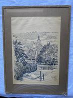 Schilderij - Gezicht op Epen -29/06/1938/ gemengde techniek, Ophalen of Verzenden