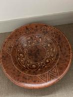Afrikaanse Schaal met Decoratief Patroon, Huis en Inrichting, Woonaccessoires | Schalen en Manden, Ophalen, Gebruikt, Schaal, Rond