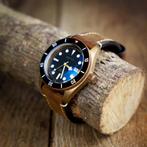 Aquatico Bronze Sea Star Black Ceramic Bezel (LIMITED, ZGAN), Overige merken, Leer, Staal, Polshorloge