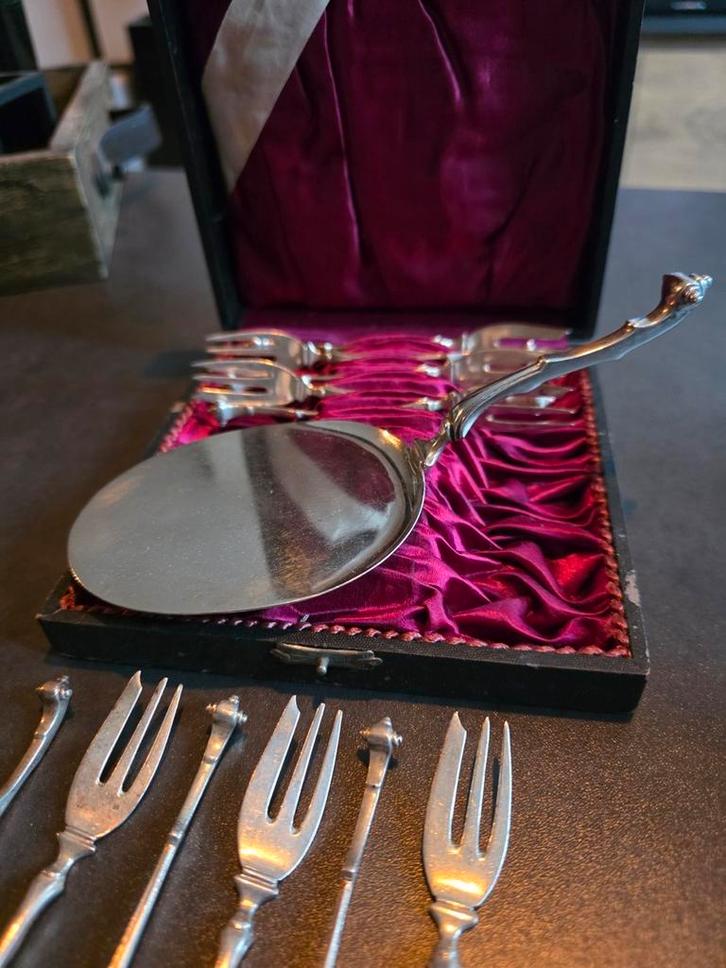 zilveren vorkjes en taartschep, Antiek en Kunst, Antiek | Bestek, Ophalen of Verzenden